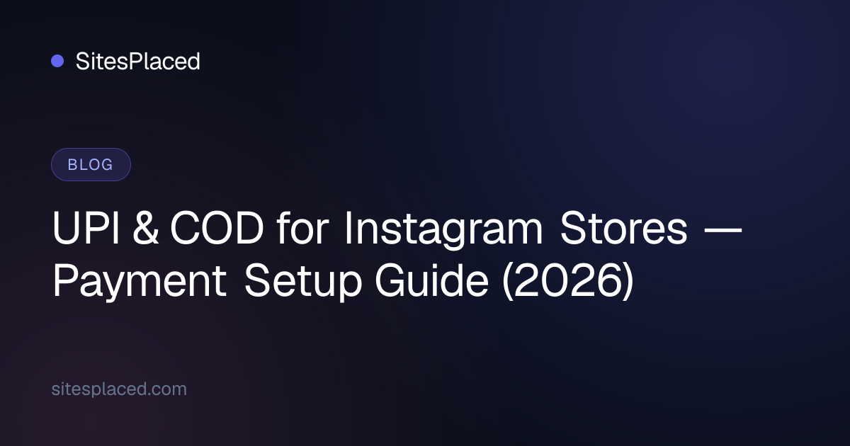 UPI & COD for Instagram Stores — Payment Setup Guide (2026)