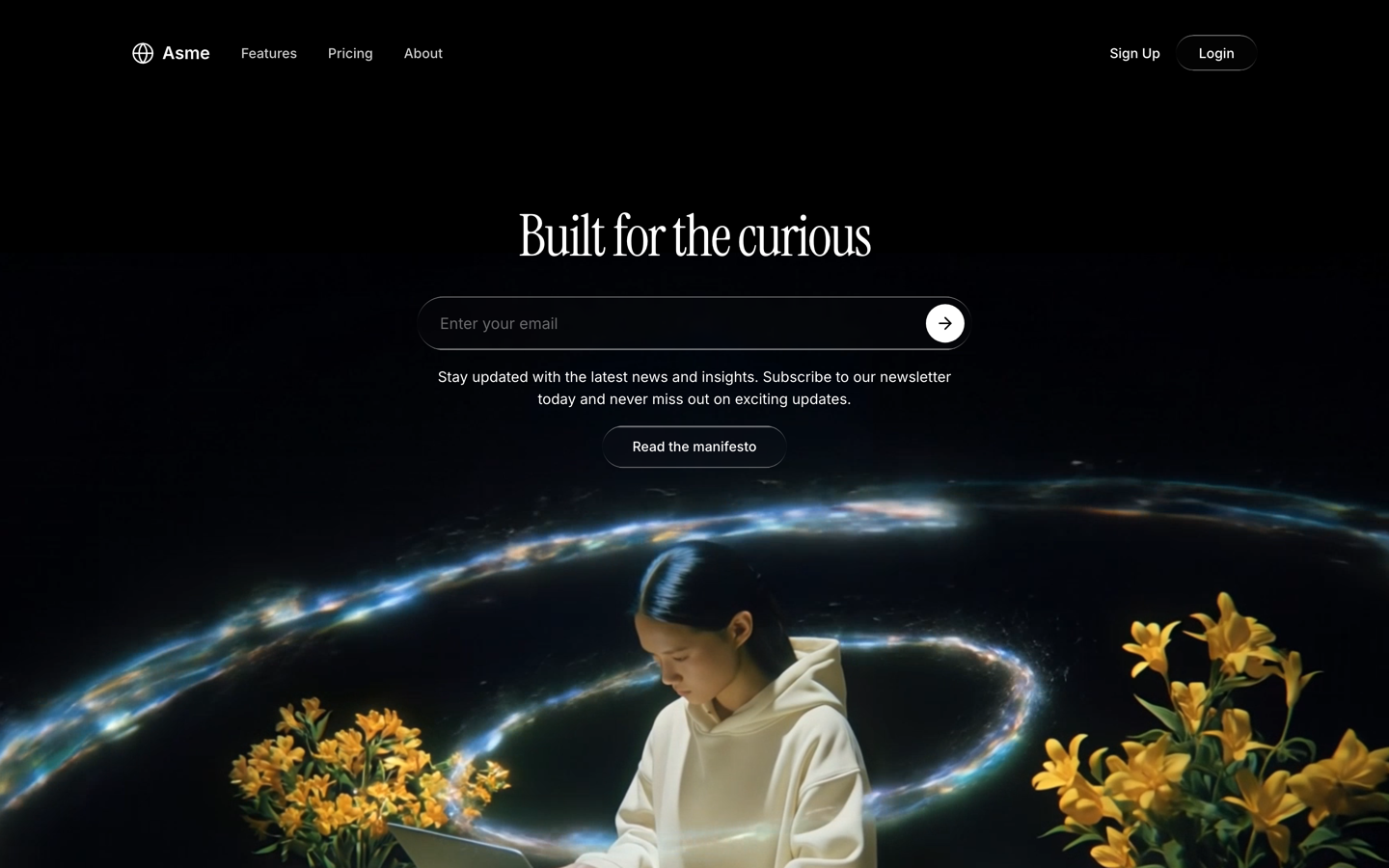 Asme — Curiosity Newsletter — website template on SitesPlaced