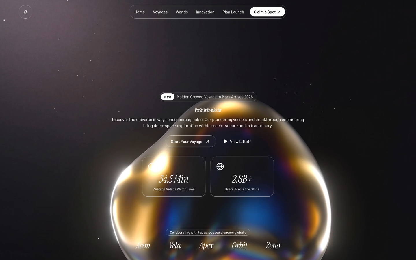 Cosmos — Cinematic Launch — website template on SitesPlaced