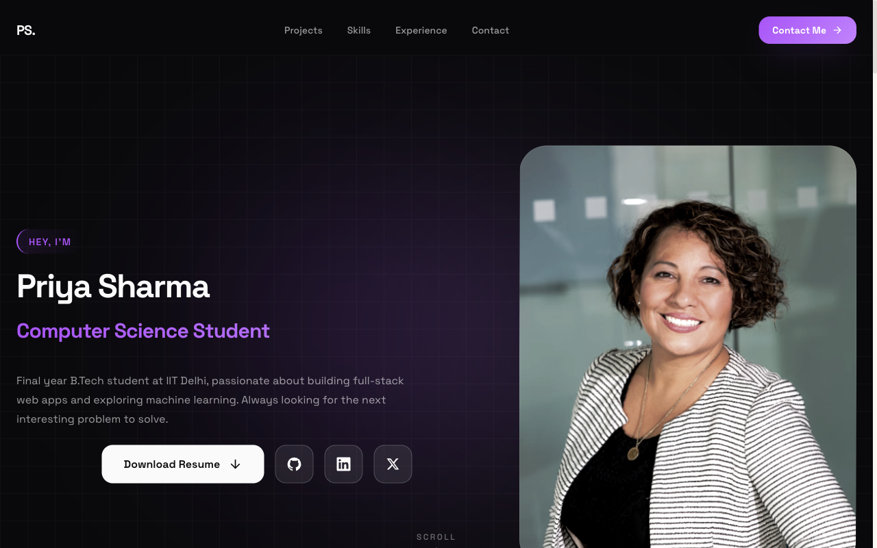 Flagship — Student Portfolio template preview on SitesPlaced