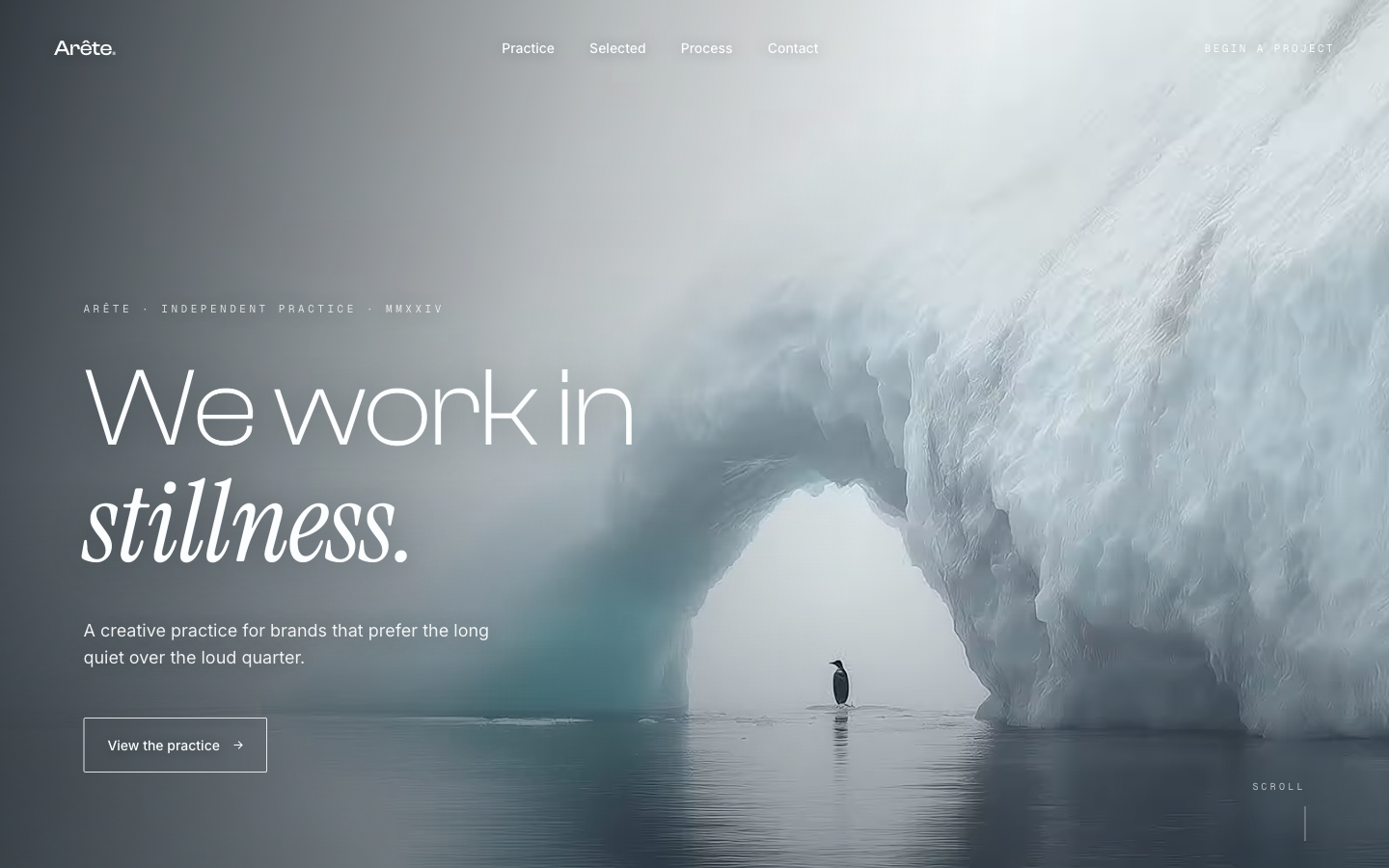 Glacial Arch — Editorial template preview on SitesPlaced