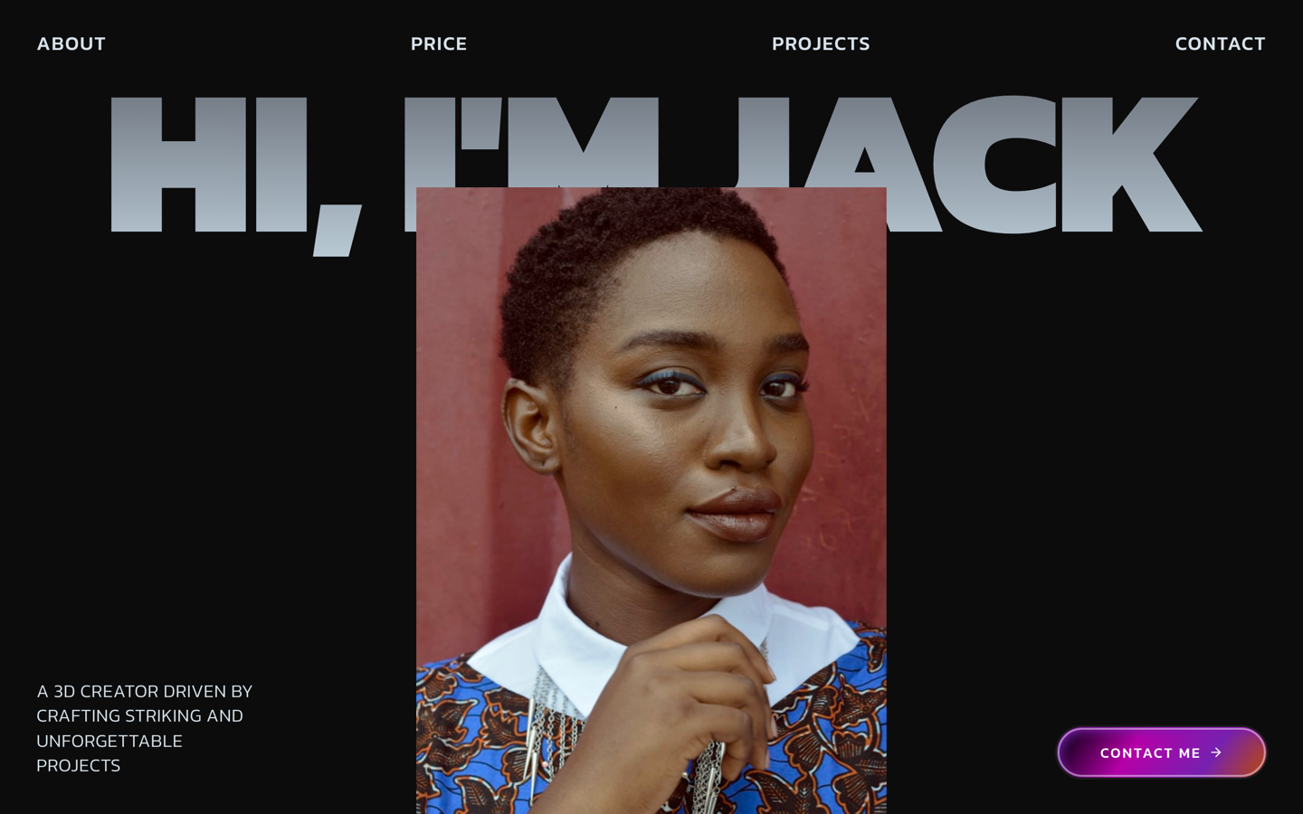Jack3D — 3D Creator template preview on SitesPlaced